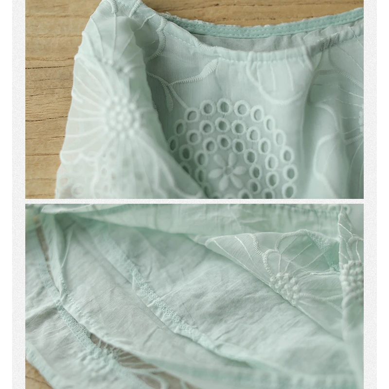 

NINI WONDERLAND 2021 Summer Embroidered Flower Shirt Women Solid Loose Clothes White Vintage Retro Tops Female Casual Blouse