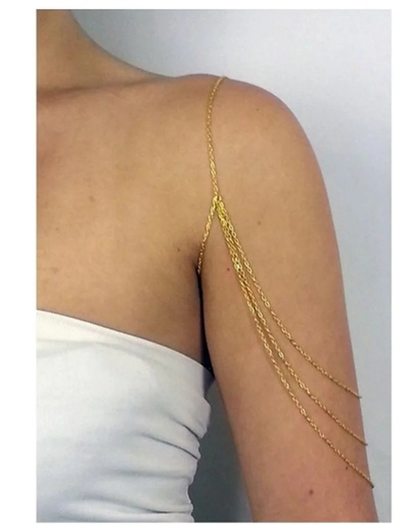 Модная одежда без рукавов украшение на плечо цепочка с кисточкой Браслет манжета