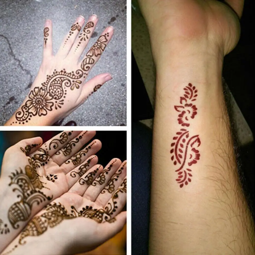 DIY Рисование тату коричневая хна Паста для татуировки индийская водостойкая