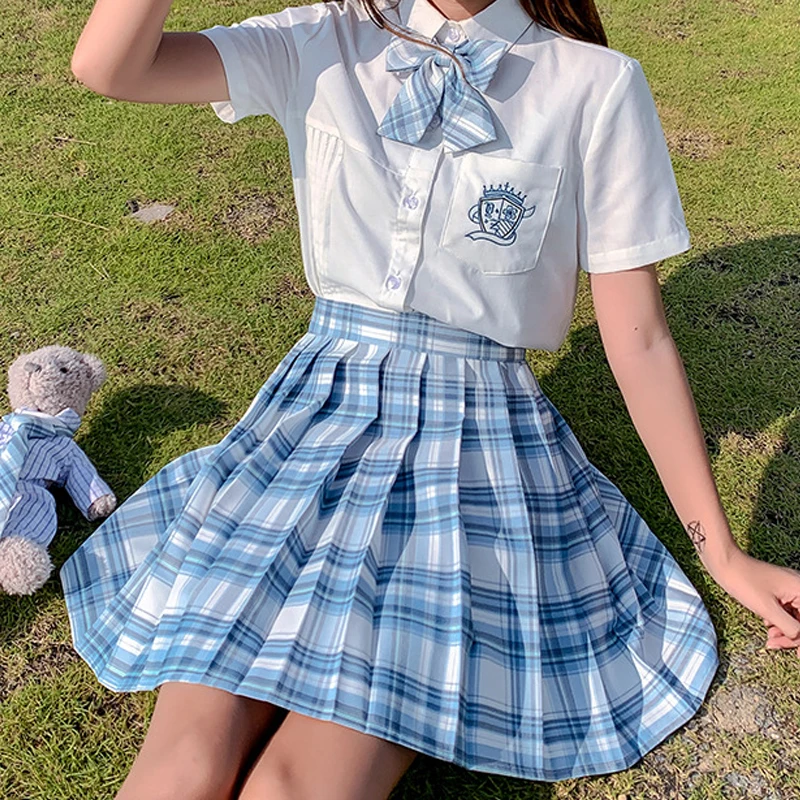 

Women Skirts Summer 2021 Pleated Skirt Young Lovely Campus Girls High Waisted Plaid Skirt Lady Miniskirts Plus Size XS-2XL P8765