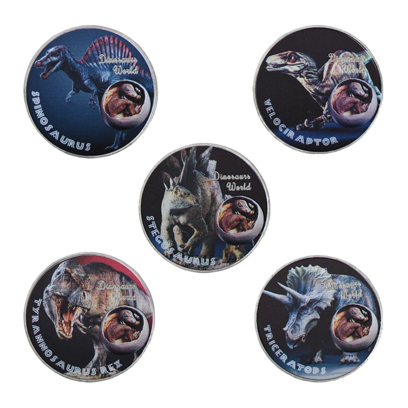 5 шт. WR динозавр Серебряная Фотогалерея с чехлом для монет металлические монеты