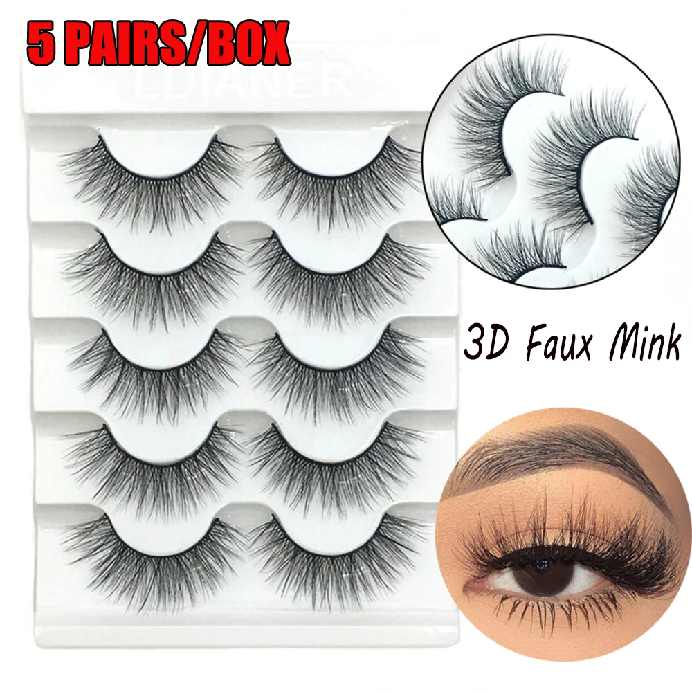 5 пар накладные ресницы из искусственной норки|Накладные ресницы| |