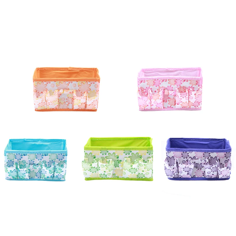 

New Multifunction Open Cosmetic Bag Beauty Floral Organizer Make up Bag Folding Makeup Cosmetics Storage Box