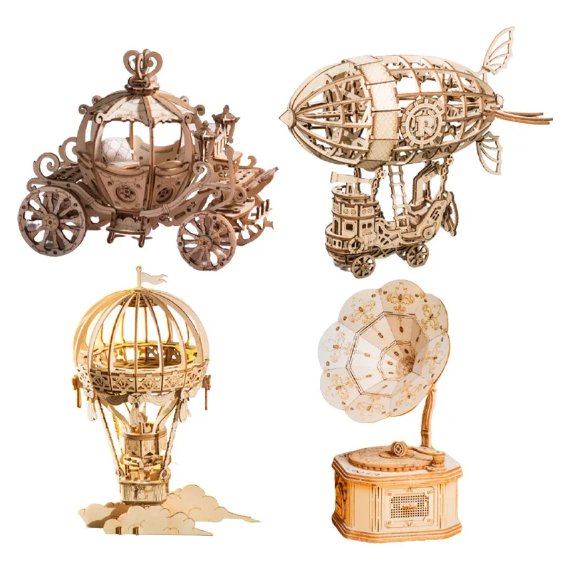 

3D Puzzle Toys Pieced Models Wooden Puzzle Handmade Assemblies Intelligence Educational Toy 3D Puzzle for Adults