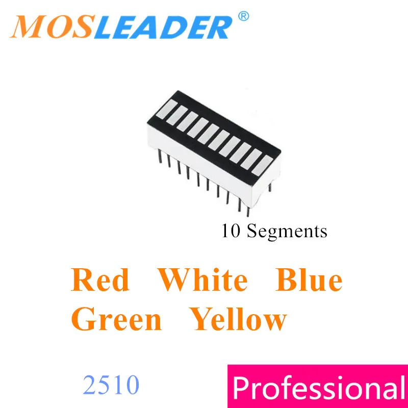 

Mosleader 100PCS 2510 10 Segments Display Digital DIP20 Red White Blue Green Yellow Bargraph LED Bar graph 10 segment display