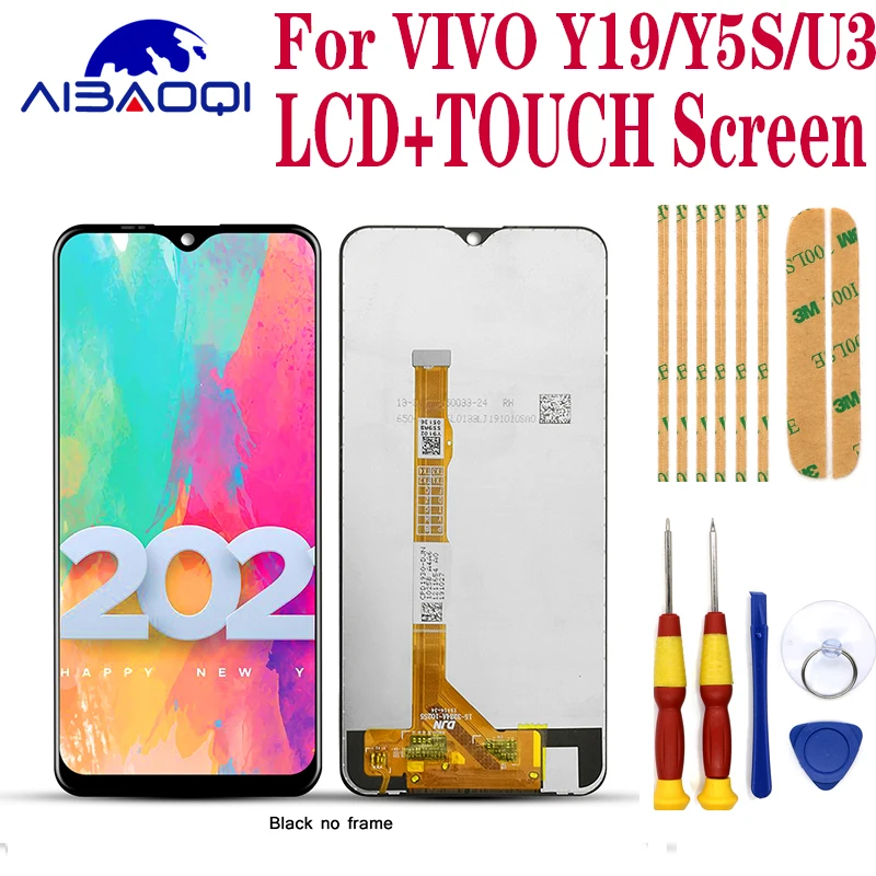 

Original For VIVO Y19 2019 LCD Display Screen Touch Digitizer Assembly For 6.53 inch VIVO Y5S 2019/U3 With Frame Replace