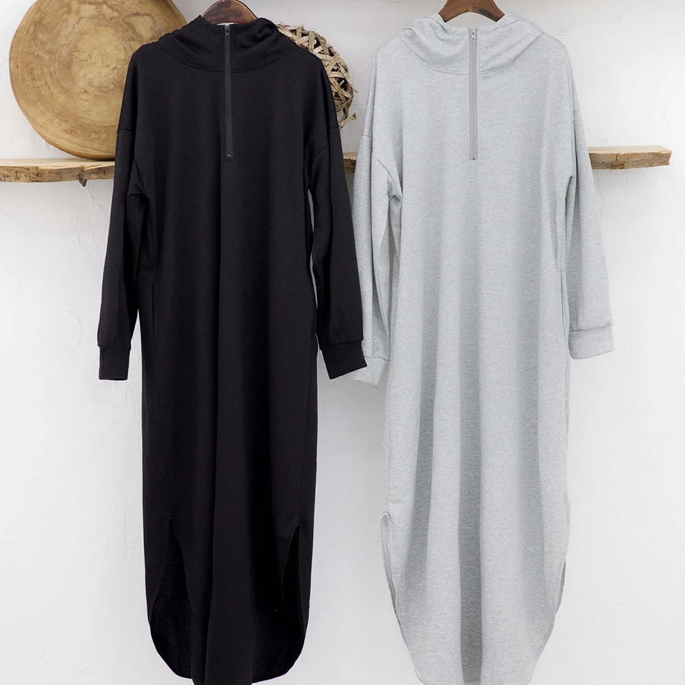 

Women Dress Simple Stylish Hoodie Dress Women Korean Vestido Sweatshirts Long Sleeve Chic Hooded Loose Maxi Dresses