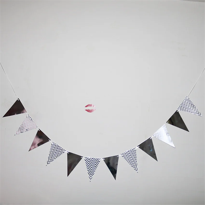 

5M Two Color Flags Pennant Birthday Bunting Banners Wall Hanging Wedding Hanging Banner Party Garland for Home Decor