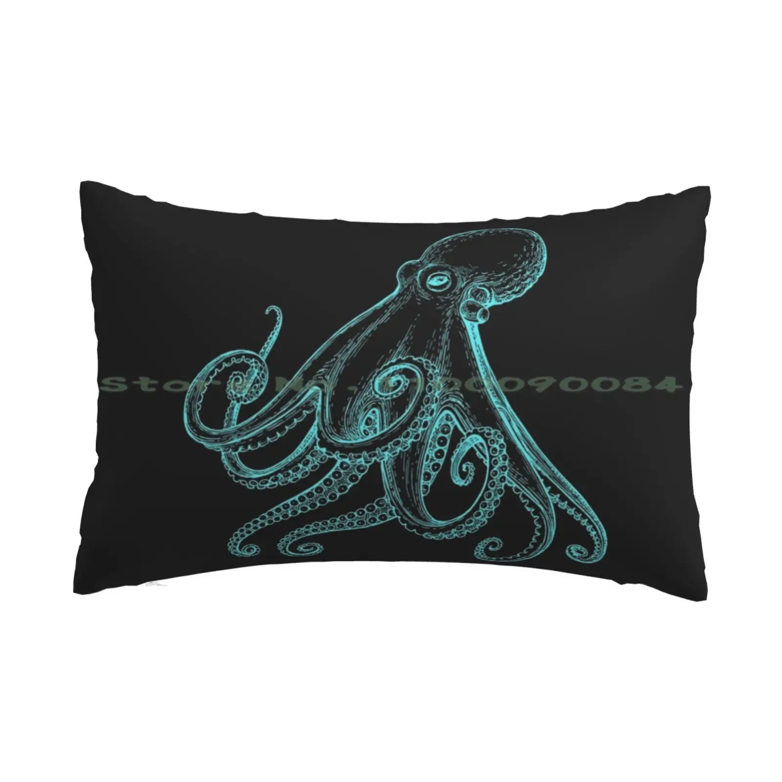

A Turquoise Octopus. Pillow Case 20x30 50*75 Sofa Bedroom Octopus Tentacles Ocean Animals Underwater Nature Sea Mollusc