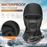 winter waterproof warm face cover soft fleece windproof mask portable headgear for men women outdoor cycling skiing black