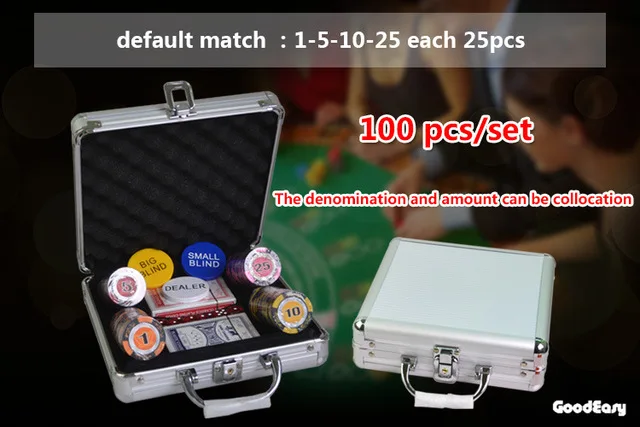 100pcs silver box 100-500 шт казино покер фишки казиноТехасский глиняный покерный чип наборы Pokers Алюминиевый Чемодан пшеничная Корона покерные фишки Техасский Холдем фишки наборы 14 г - Цвет: 100pcs silver box