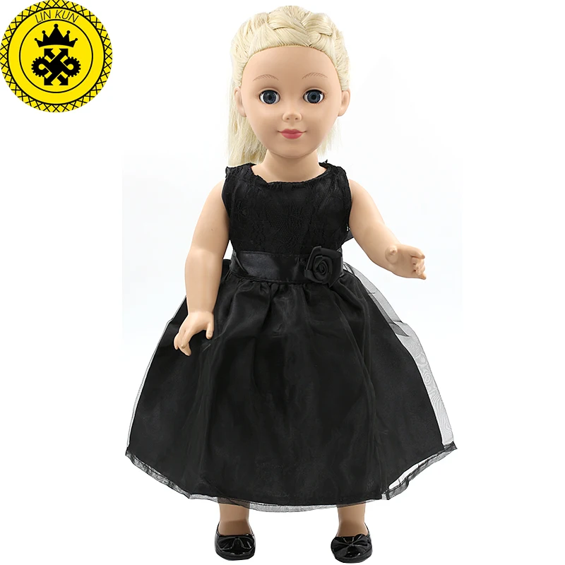18 дюймовая Одежда для кукол девочек аксессуары Элегантная черная юбка принцессы