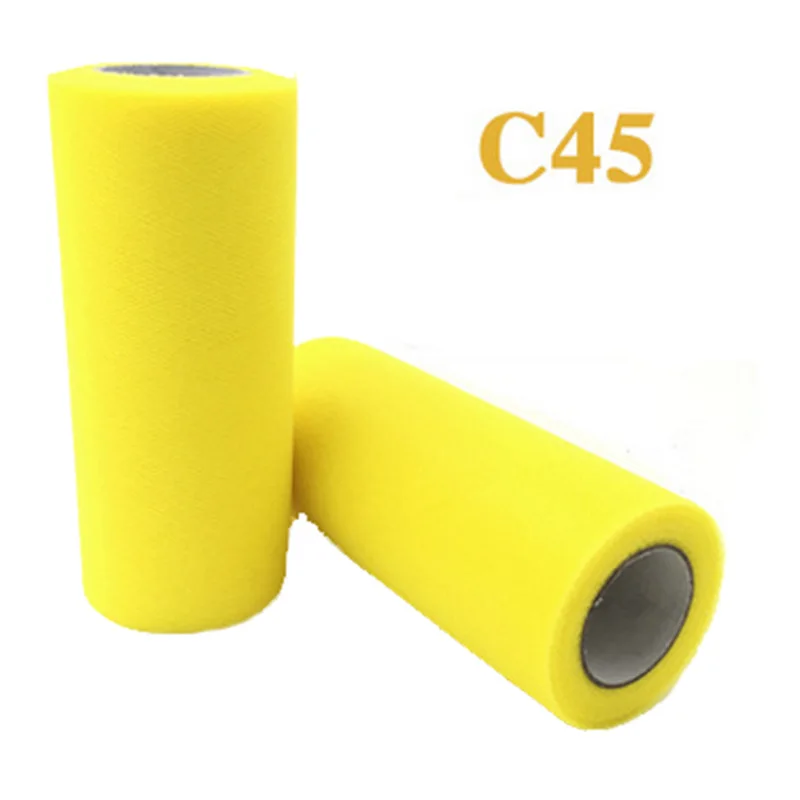 C45 15 см* 25 лет рулонная тканевая Тюлевая лента для юбки куклы DIY швейный подарок вечерние тюлевые рулоны с бантом для украшения свадебной вечеринки - Цвет: C45