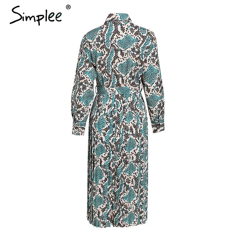 Женское платье-рубашка Simplee со змеиным принтом женское винтажное зеленое длинное