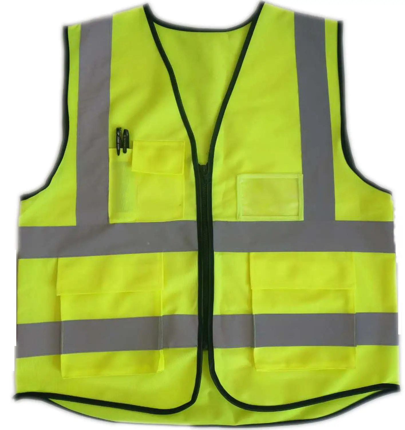 yellow green HI VIS жилет руководителя высокая видимость работы светоотражающий безопасности одежда топы оранжевый желтый синий красный - Цвет: yellow green