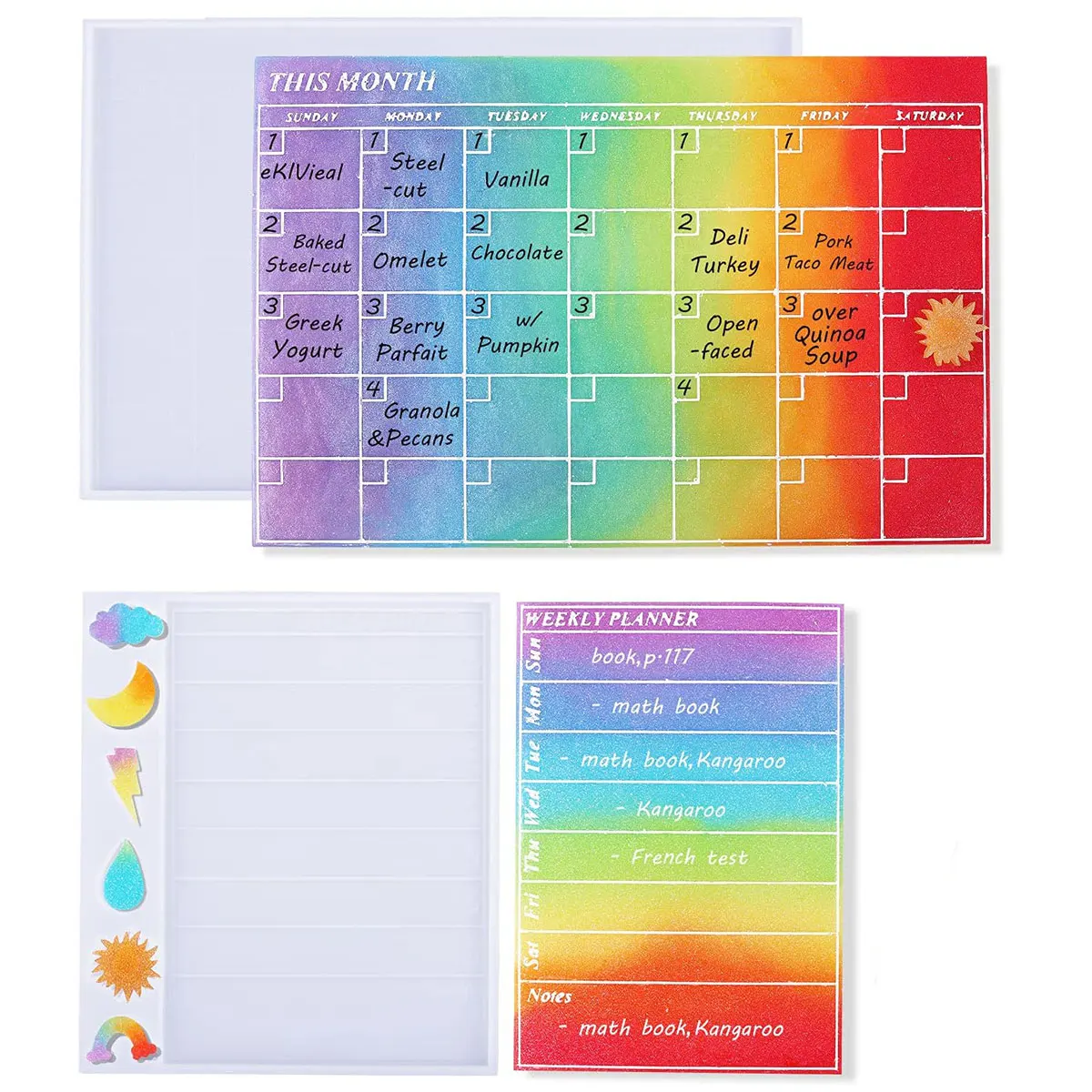 

1set Calendar Silicone Mold Decor DIY Week Month Planning Resin Mold Creative Calendar Handmade Casting Mould Craft Home Decor
