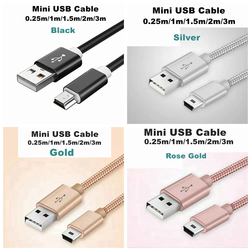 

Kebiss Mini USB Cable Mini USB to USB Fast Data Charger Cable for MP3 MP4 Player Car DVR GPS Digital Camera HDD Mini USB cable