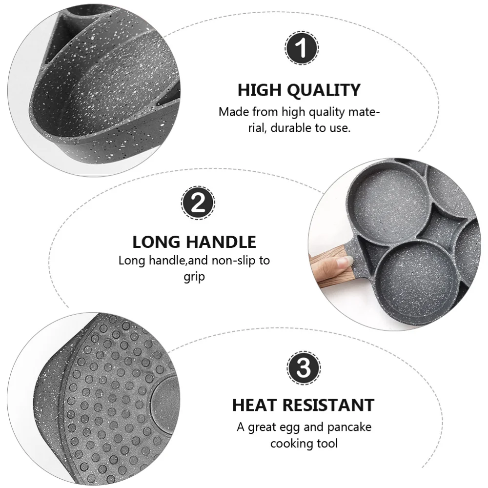 

1pc 4-Cup Frying Pan Breakfast Skillet Accessory Non Stick Egg Pan Cooking Tool