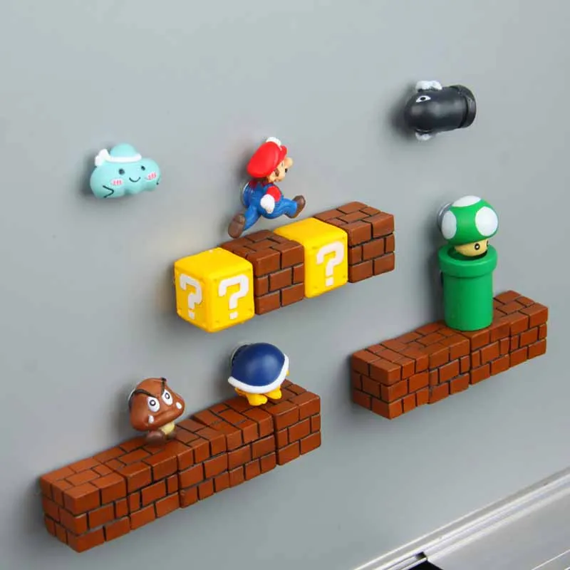 

63pcs 3D Super Mushroom Bros Fridge Magnets Toys for Kids Home Decoration Ornaments Figurines Mushroom Monster Birthday Gifts