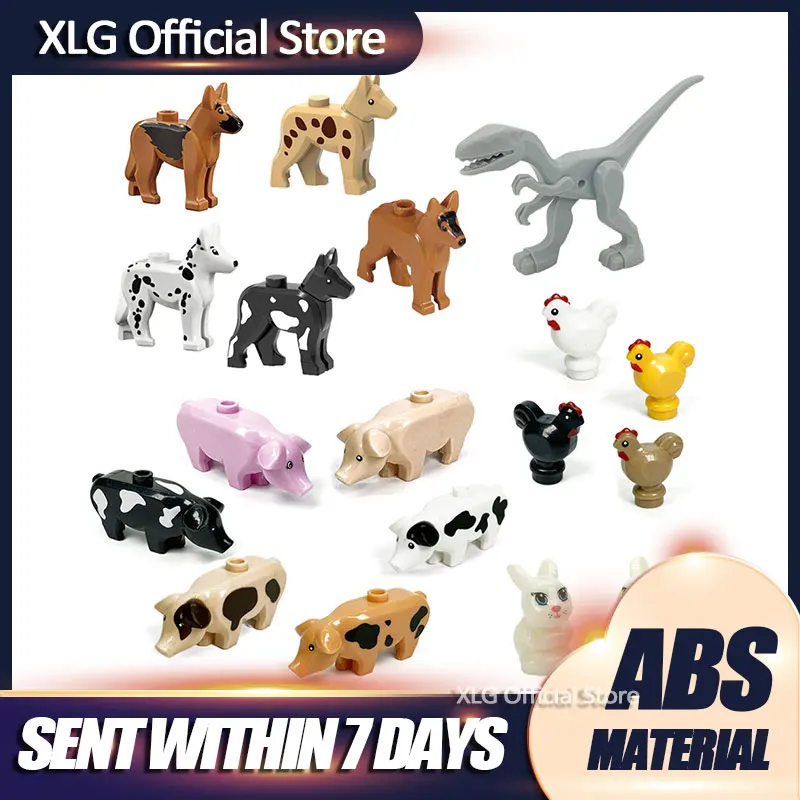

Creator Animals MOC Cute Dogs Pig Chick Rabbit Figures Models Building Blocks Toys for Children Assemble Animals Classic Bricks