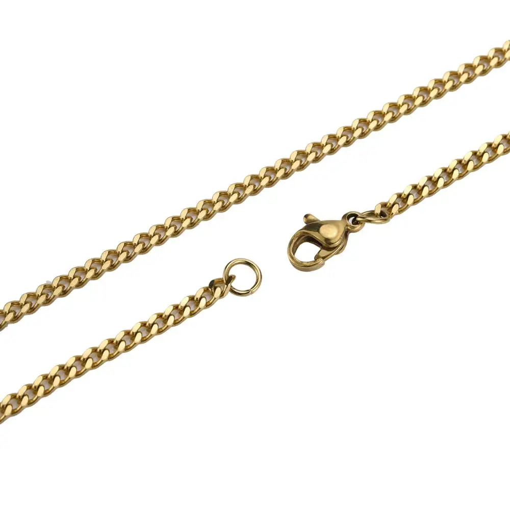 Хип хоп из нержавеющей стали золото и серебро дикая маленькая цепочка ожерелье