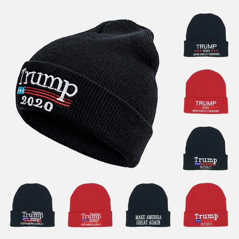 Trump, настоящая вязаная шапка, унисекс, зимняя теплая шапка, новинка, Make America Great agne, шапки с вышивкой, Trump President, модная шапка