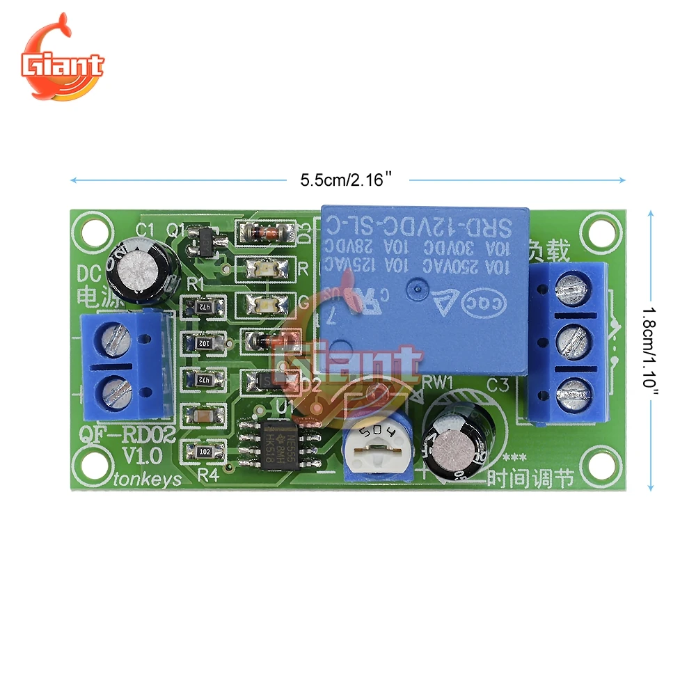 NE555 12V Adjustable Timer Relay Module Time Delay Turn Off Switch Precision Pulse Generation Timing Duty Cycle | Обустройство дома