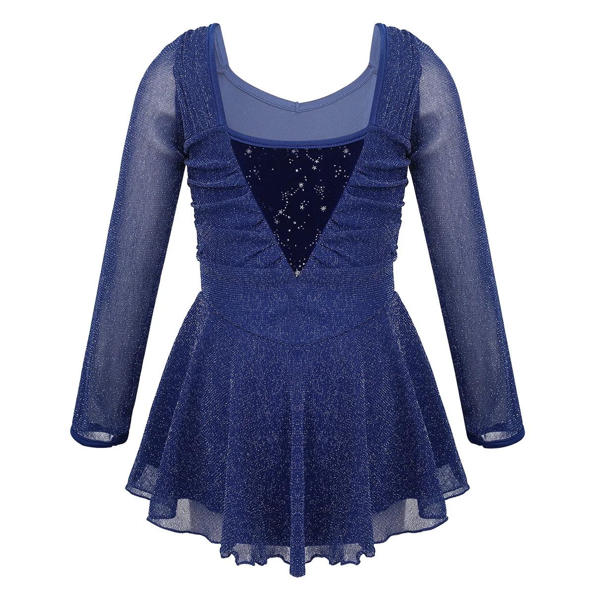 ChicTry Детские Девушки с длинным рукавом блестящие серебряные блестки бархатный