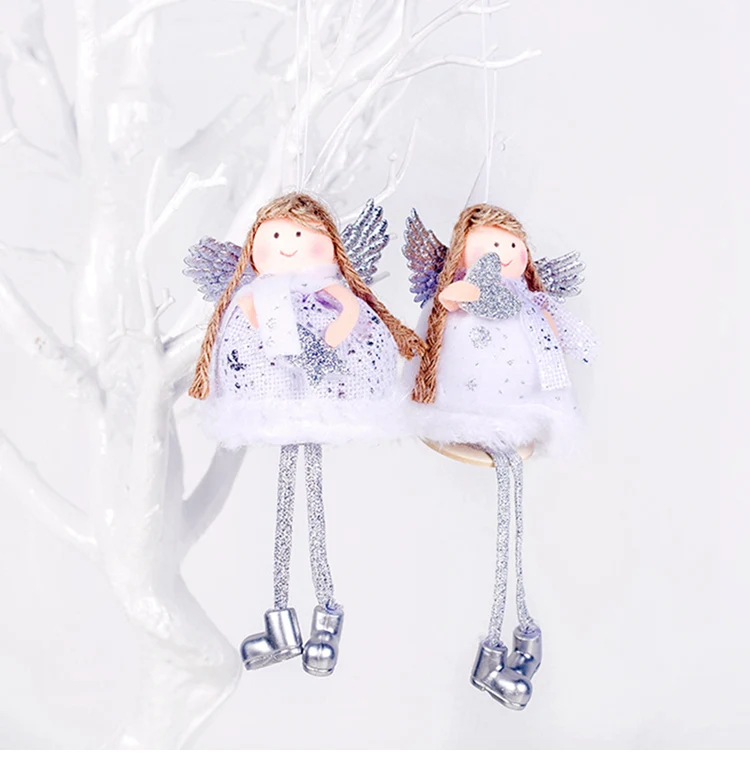 QIFU Christmas Angel Pendant Christmas Decor for Home Christmas Tree Ornaments Xmas Doll Gifts Cristmas Elf New Year