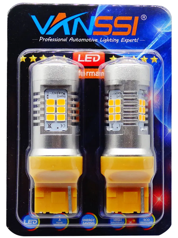 VANSSI 2pcs T20 7440 светодиодный светильник W21W WY21W 7440na задний фонарь с поворотным