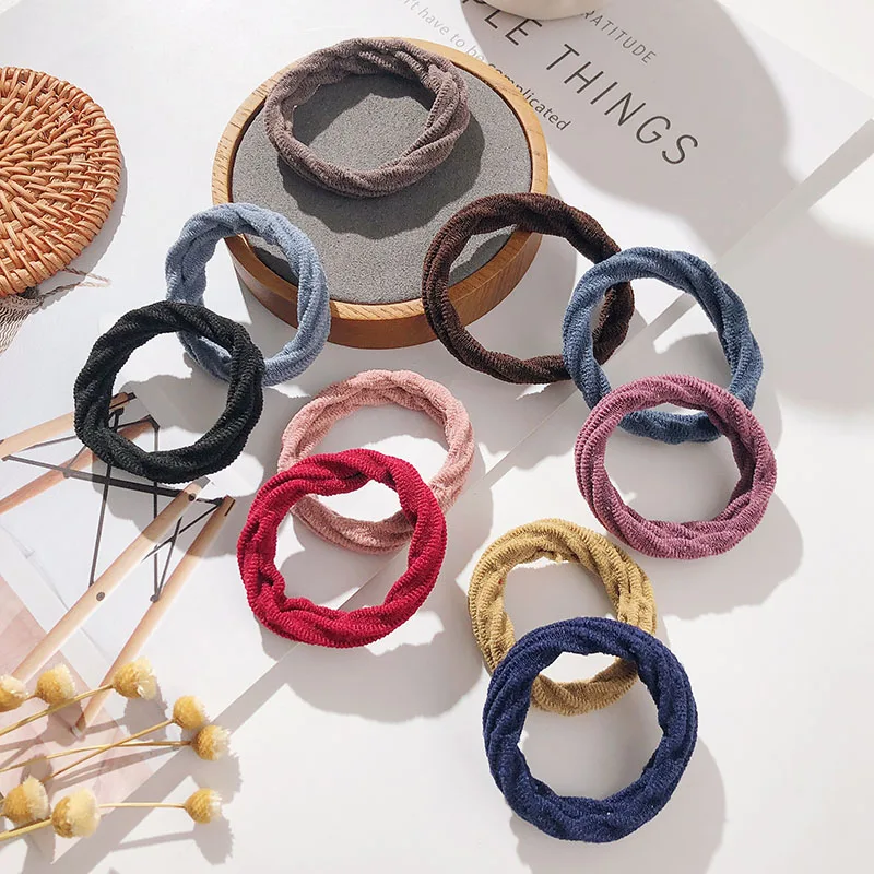 10 шт./лот двойные эластичные резинки для волос 2020 красочная повязка девочек