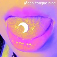 egirl accessories metal moon tongue rings for women punk 2000s aesthetic ins goth y2k fashion body piercing accessories party