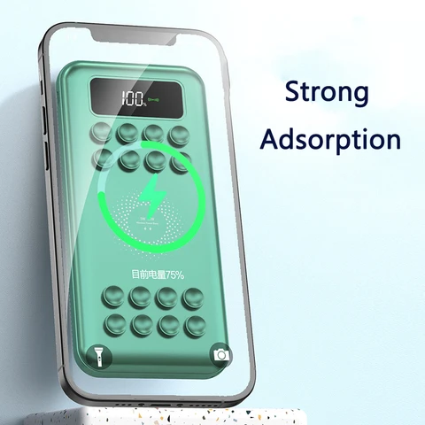 Универсальное магнитное Беспроводное зарядное устройство Qi Power Bank 20000 мАч Быстрая зарядка с кабелем 10000 мАч Powerbank для iPhone 15 Samsung S20