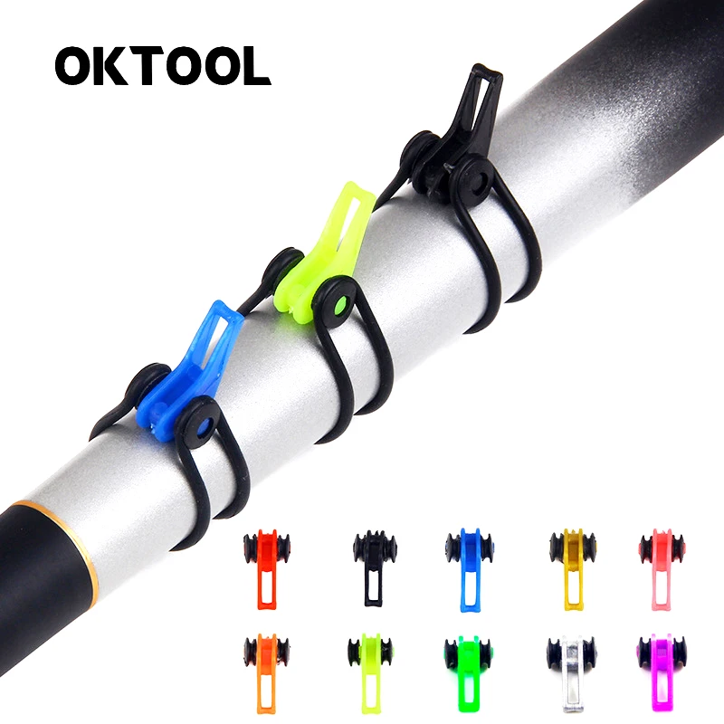 

OKTOOL 10Pcs Plastic Keeper Fishing Hook Luya Hooker for Fishing Rod Pole Safety Holder Lures Bait Fishhook Tackle Accessories