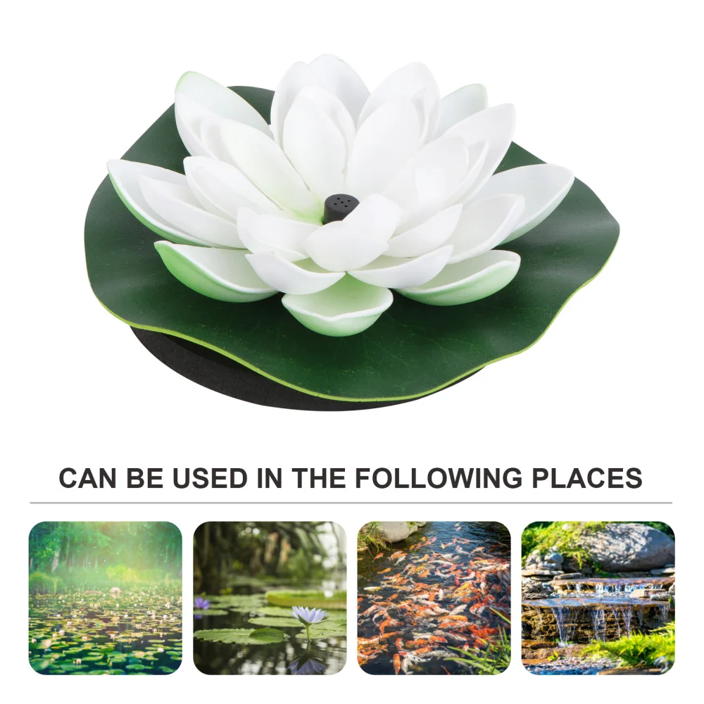 

1Pc Solar-powered Lotus Fountain Novel Fish Pond Fountain Garden Decor (White)