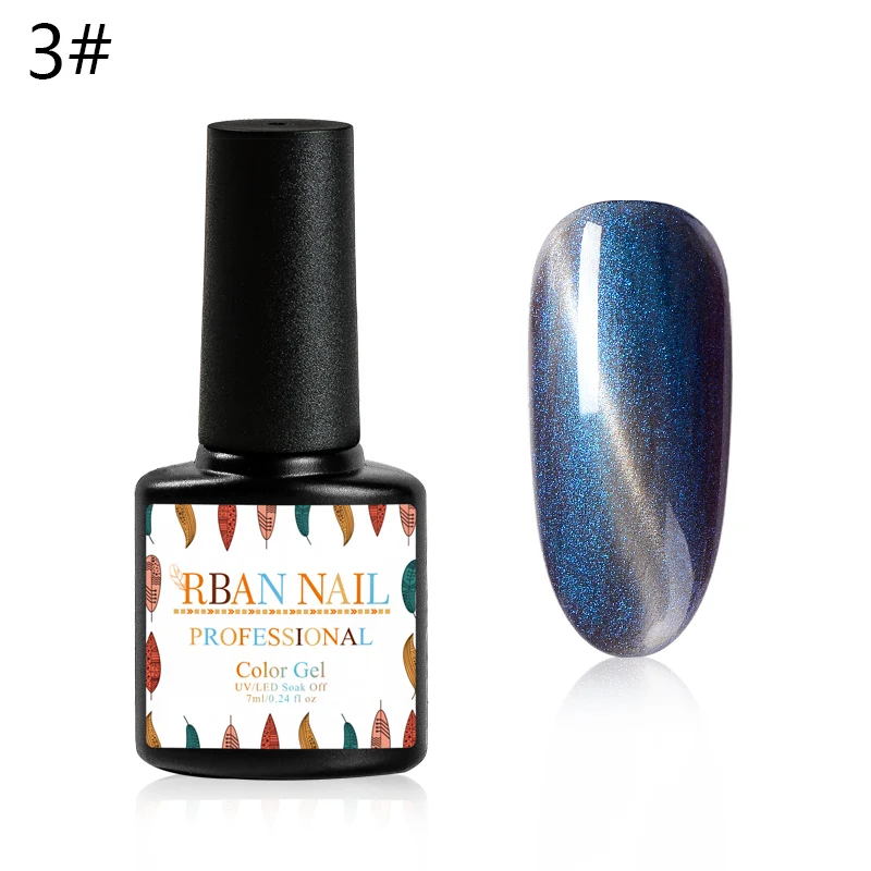 RBAN NAIL УФ Гель-лак для ногтей волшебный Звездный Гель-лак для ногтей с эффектом «кошачий глаз» лак Магнитный голографический УФ замачиваемый стойкий Гель-лак - Цвет: K1051