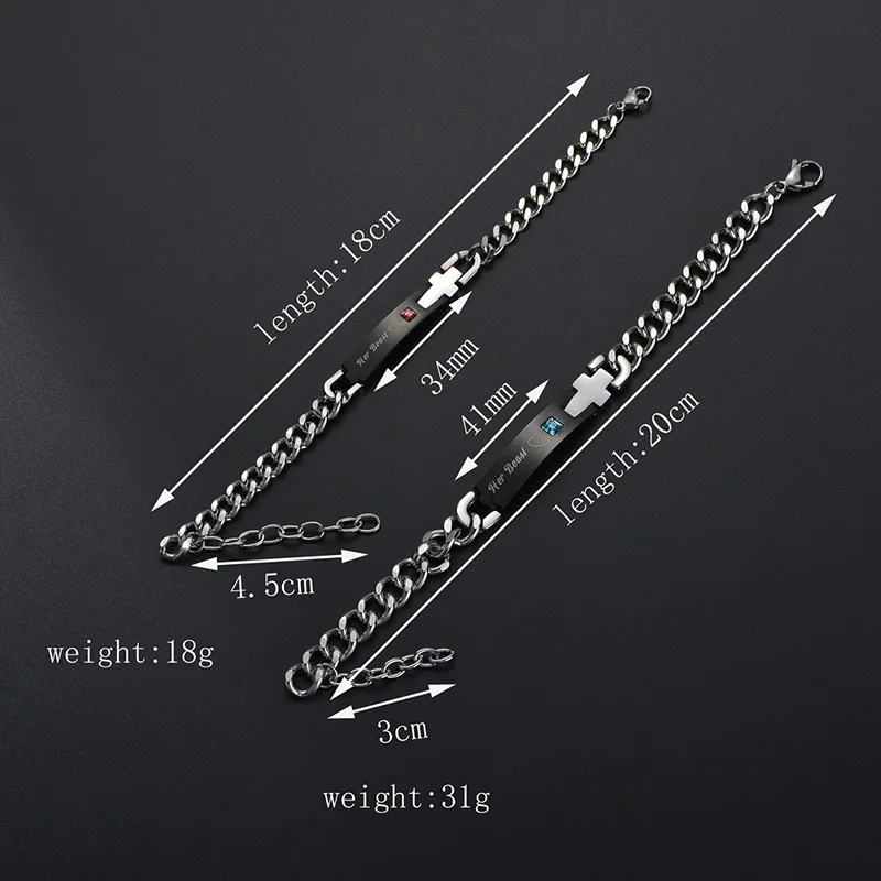 

Korean Version Of Creative Titanium Steel Bracelet Her Beast Inlaid Crystal Love Stainless Steel Bracelet Christmas Gift