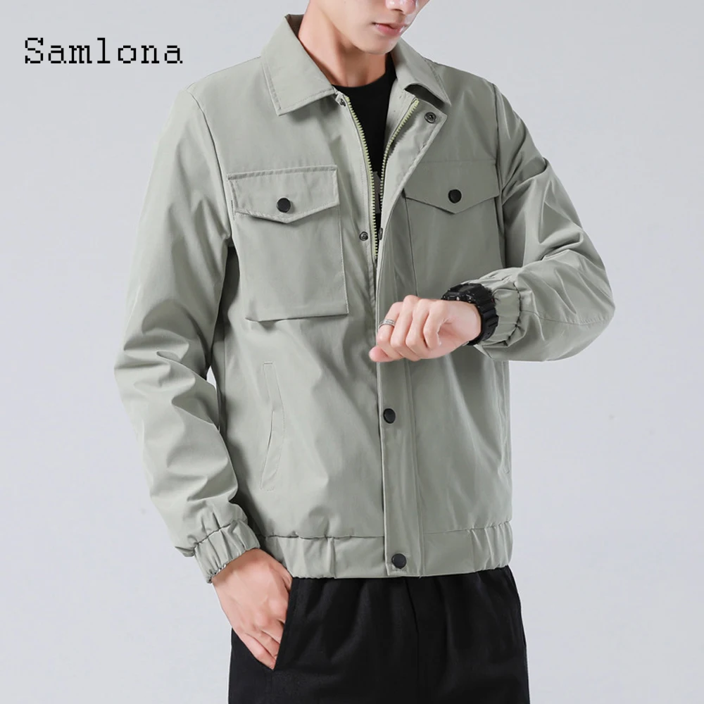 

Mens Fashion Jackets and Coats Autumn New Multi-pocket Jacket 2020 Single Breasted Cargo Outdoors Men Clothing Casual Outerwear