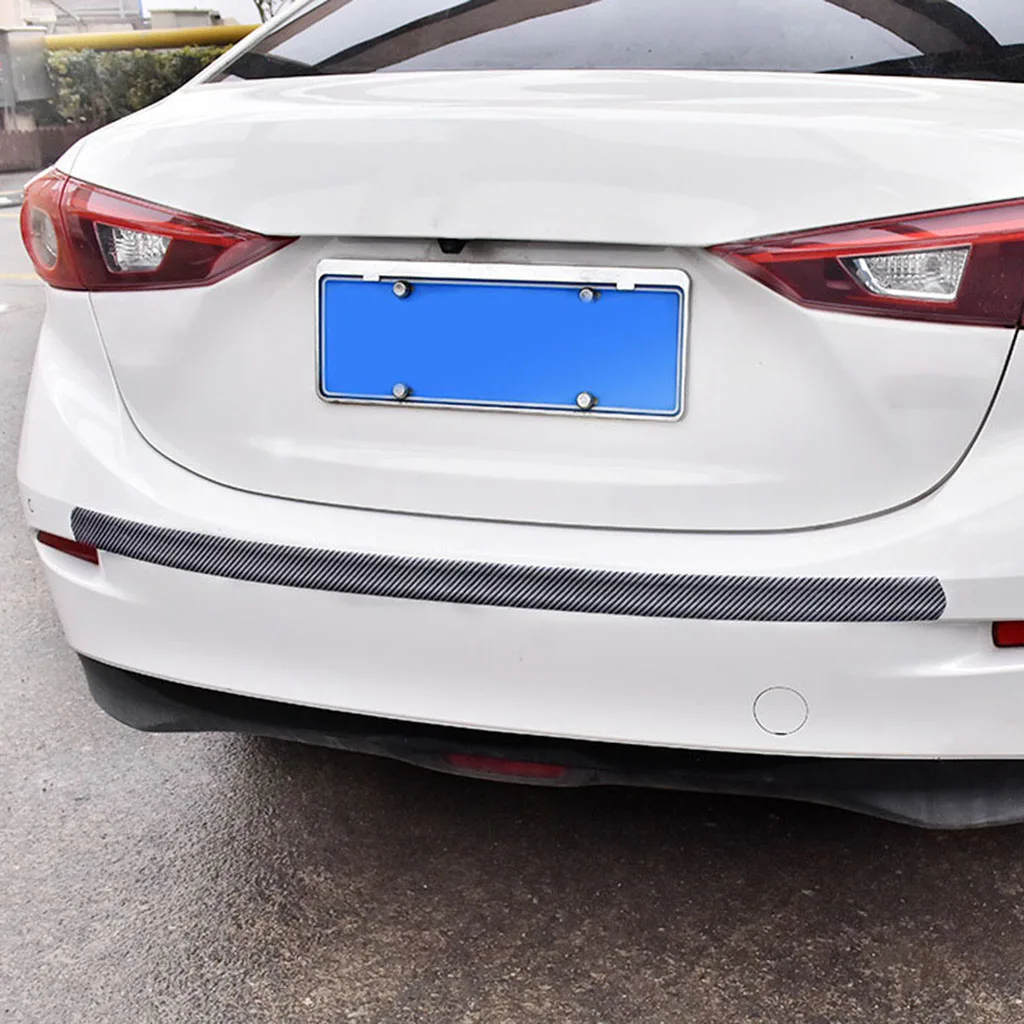 

Auto Car Carbon Fiber Door Plate Protect Cover Anti Scratch Sticker 2M