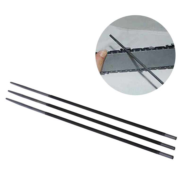 

3x Pro 4.8 mm Round Chainsaw Saw Chain Files Filing Sharpener For Woodwork
