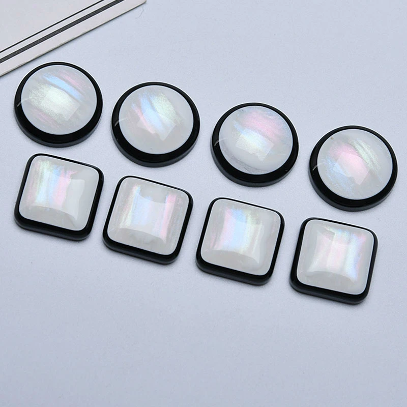 Имитация оболочки эффект квадратный круглый черный и белый материал смолы