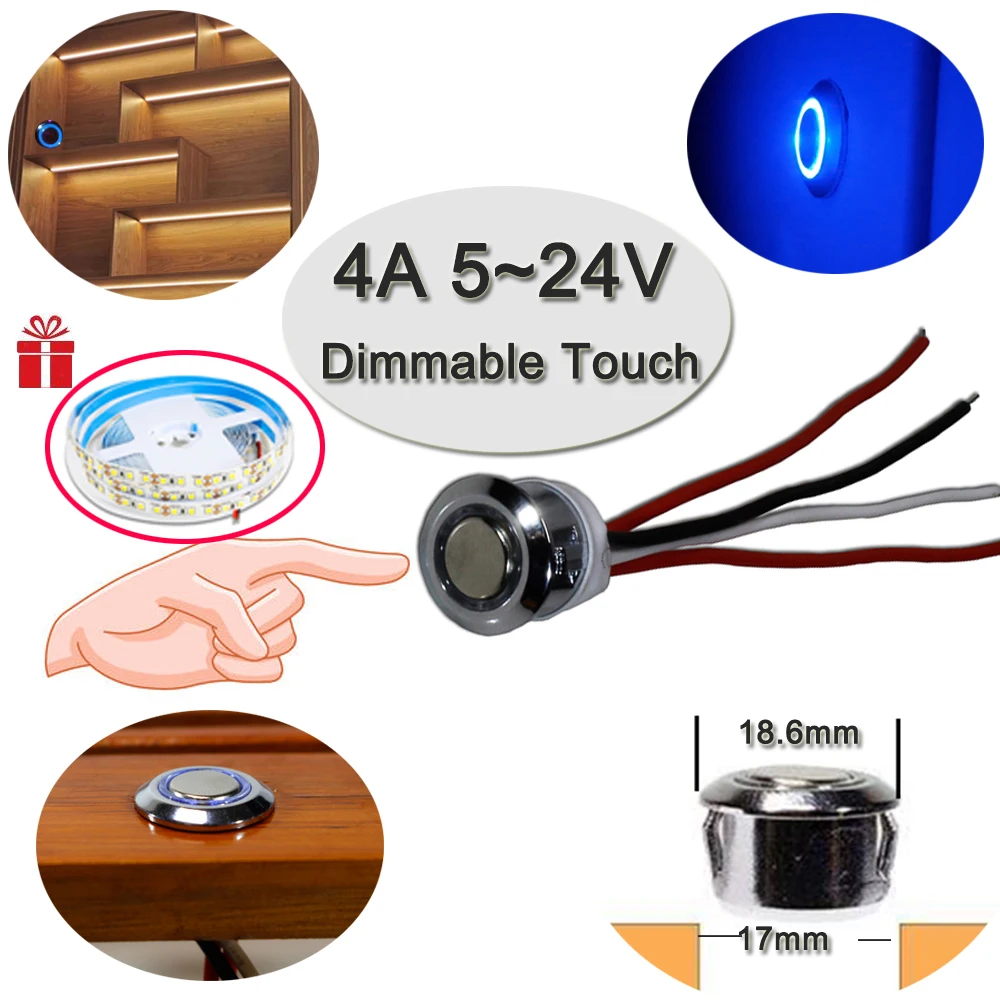 Сенсорный выключатель емкостный сенсорный модуль 5V 24V 4A светодиодный затемнения