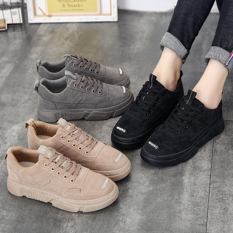 Canvas shoes, female 2021 new autumn qiu dong han edition student sports shoes joker black shoes ins sandals