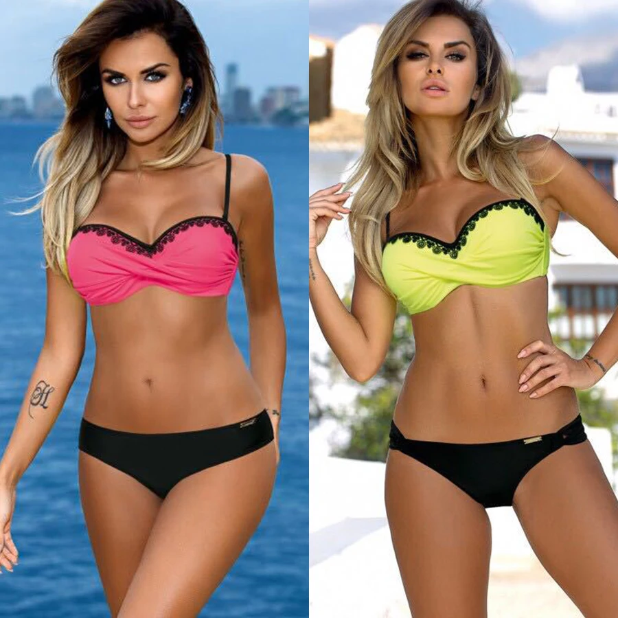 Купальник YICN женский кружевной в стиле пэчворк пикантный размера плюс купальник