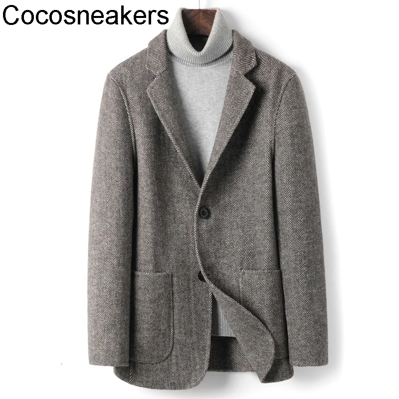 

Classic double-sided wool suit business coat