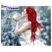 ever moment portrait diamond painting winter fairy full square drills embroidery art kits handmade decoration for giving 4y1705
