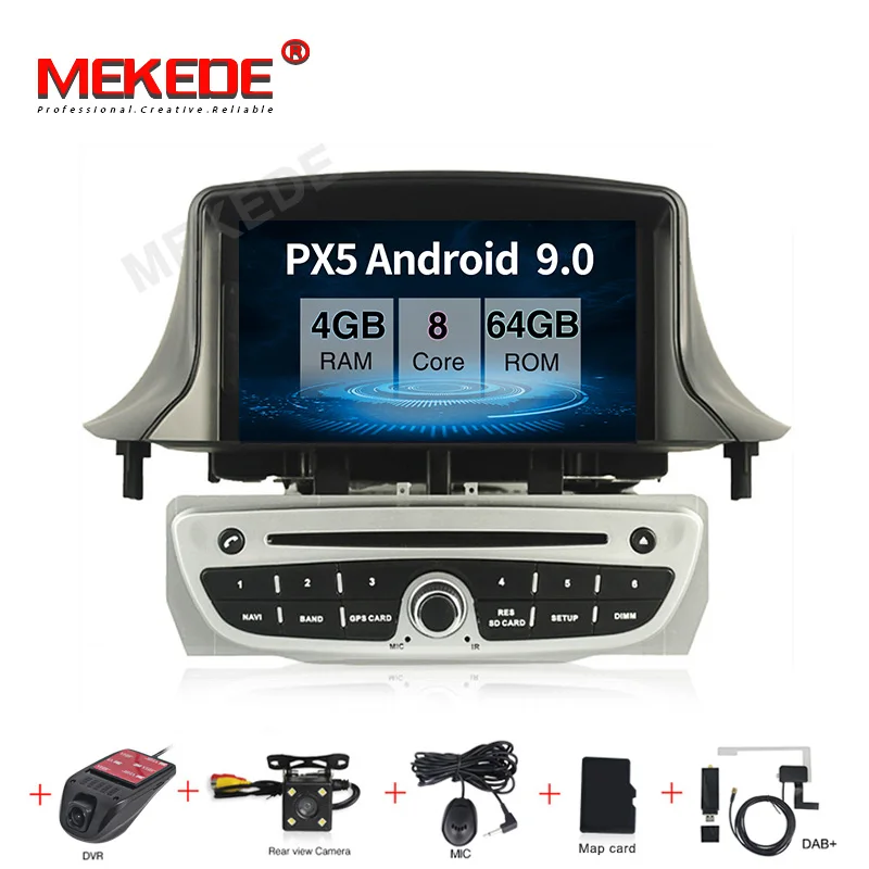 MEKEDE 2 + 16G Android 9 0 Автомобильный DVD Радио стерео плеер для Renault Megane 3 Fluence 2009 2015 с аудио