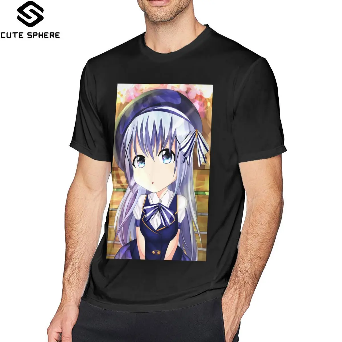 Футболка Gochuumon Wa Usagi Desu Ka кафнадо футболка с коротким рукавом 100 хлопок забавная