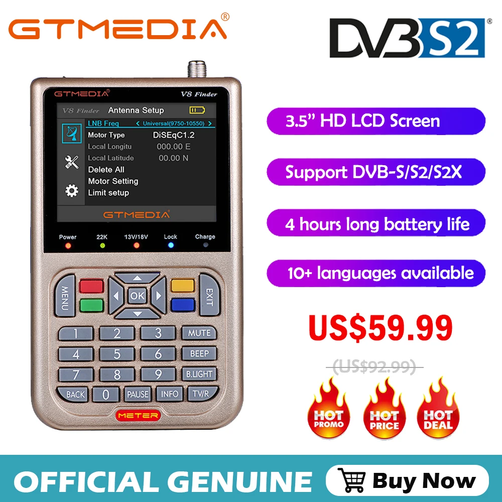 GTMEDIA V8 Finder метр DVB S2/S2X Satelliet Satfinder Beter Дэн Freesat искатель WS 6906 6916 6950|Спутниковое ТВ| |