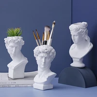 david statue vase white home decor opening head planter flower pot brushes holder wine bottle holder ice bucket garden
